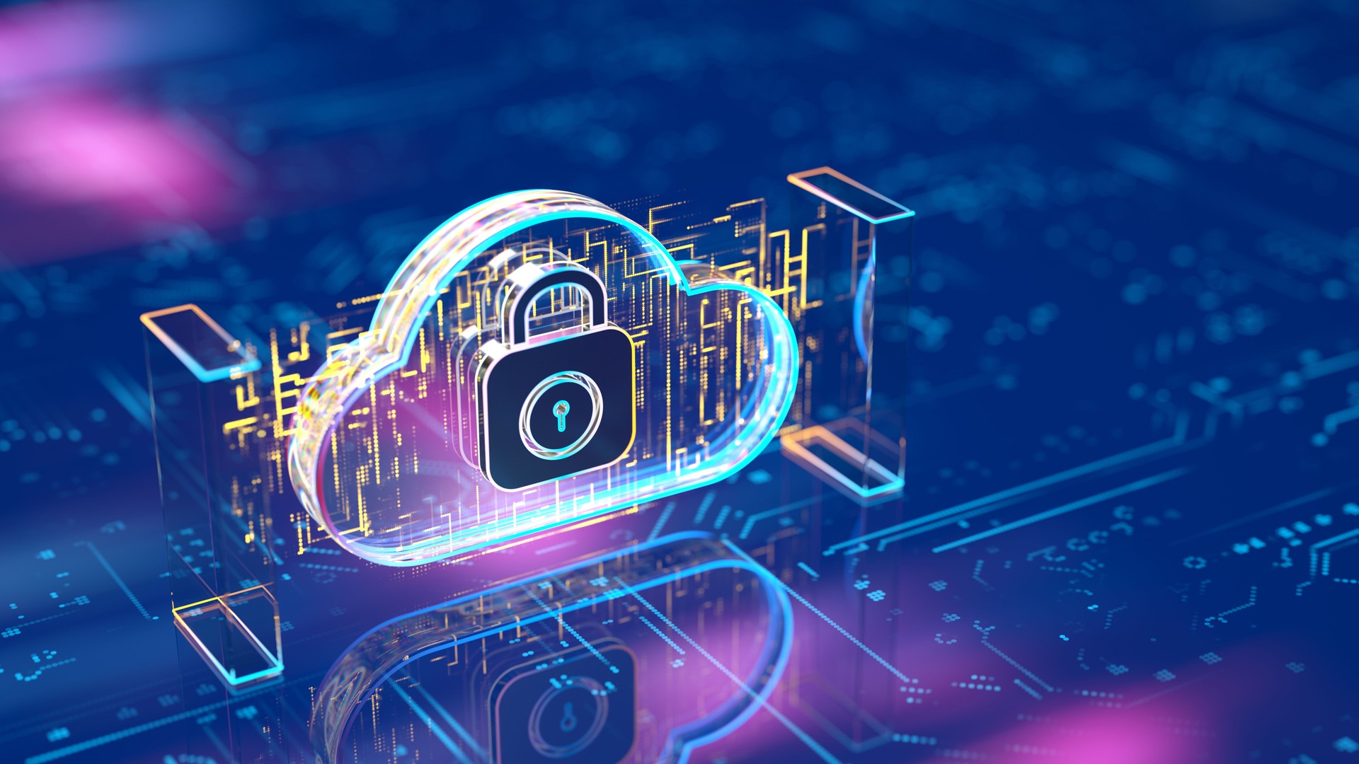 Cloud computing security digital background